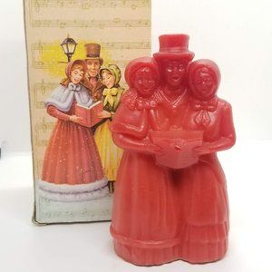 Avon Accents Vtg Christmas Festive Carollers Wax Candle Poshmark